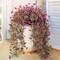 2-Pack Artificial Hanging Flowers for Outdoors – UV-Resistant, Realistic Faux Plants for Front Door, Porch, Planters, Patio, and Garden (Red & Purple)